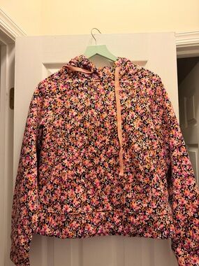Daily practice Anthropologie Floral Hooded sweatshirt  - Pink Multi